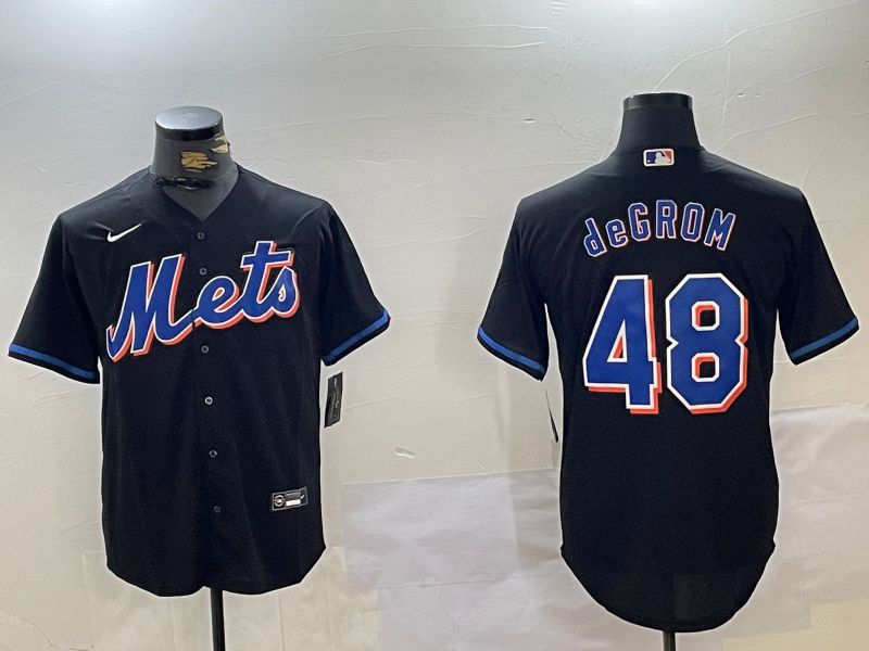 Men New York Mets #48 Degrom Black Game 2024 Nike MLB Jersey style 3->indianapolis colts->NFL Jersey